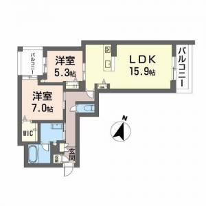 ファルコ鷹匠 303の間取り画像