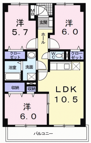 ＳＫＹ　ＭＡＮＳＩＯＮ 602の間取り画像