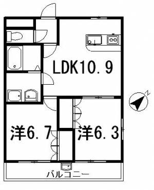 パルムドール弐番館 302の間取り画像