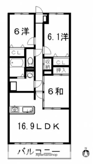 サントノーレ葛島四番館 503の間取り画像