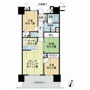 サーパス桟橋通二丁目 503の間取り画像