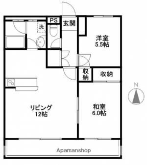 アストーレ青柳 203の間取り画像