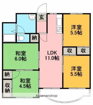 美和ハイツⅢ 305の間取り画像