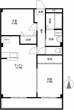 フィネス南川添 303の間取り画像