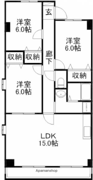 リップルガーデンⅡ 411の間取り画像