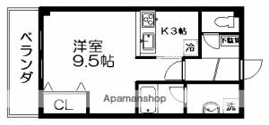 クローバー南川添 202の間取り画像