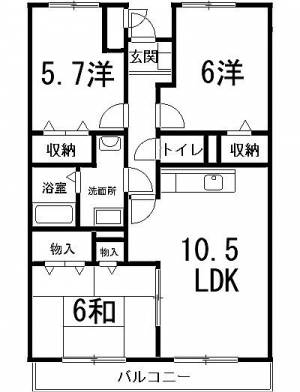 ウエスト　カレント 305の間取り画像