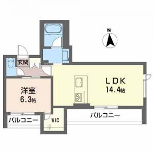 べレオガーデンズ弥右衛門 301の間取り画像