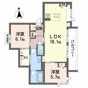 ベレオニシムラⅡ 302の間取り画像