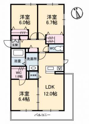 シャーメゾン初月Ⅱ　Ｂ棟 308の間取り画像