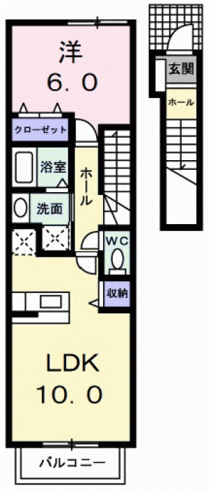 松岡ハイツ　Ａ 202の間取り画像