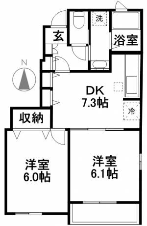 アパートメント　ジェルメ 103の間取り画像