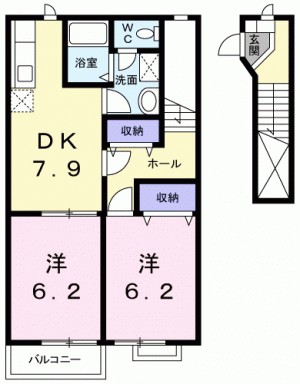 アムロッソ・野市 202の間取り画像