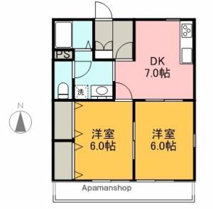 幸佐ハイツ Ⅱ　２０１の間取り画像