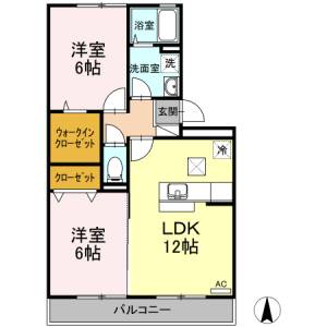 ビレッジ北久保　Ｂ棟 Ｂ１０５の間取り画像