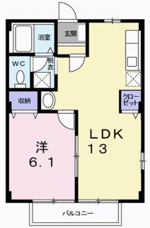 コーポ竹内Ⅱ 101の間取り画像