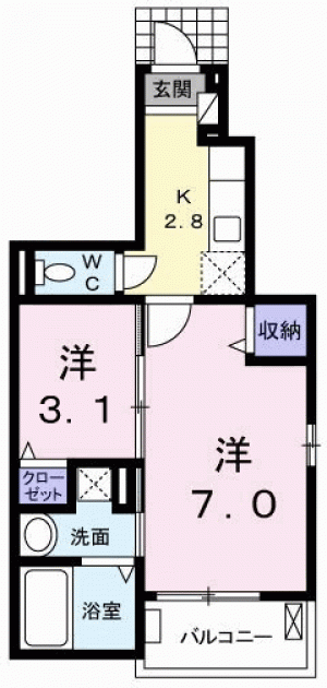 カーサ桜井町 101の間取り画像