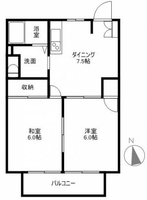 カーサ西野Ⅱ 201の間取り画像