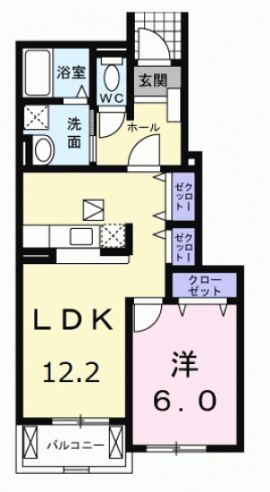 エコライフ野地　第１号棟 104の間取り画像