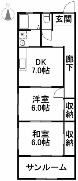 ＹＡＭＡＳＡＫＩビル 201の間取り画像