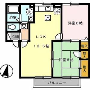 アムール　Ｅ棟 Ｅ１０２の間取り画像