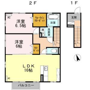 セゾンコートⅡ　秋・冬　　冬 202の間取り画像