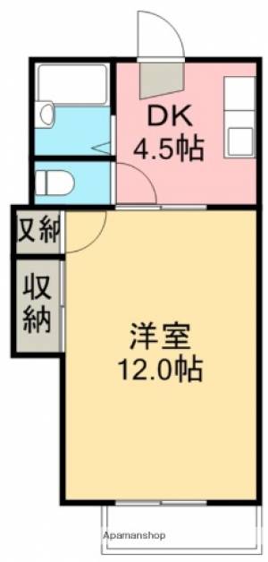 岡江ハイツ Ａ１０１の間取り画像