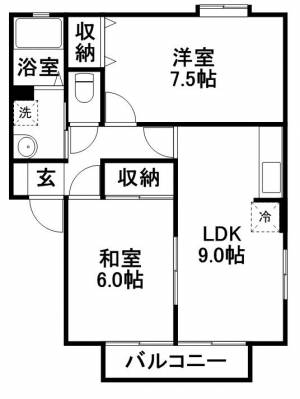 エピナール　Ｂ棟 201の間取り画像