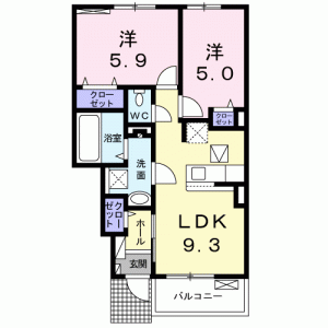 マードレＳ　Ⅱ 102の間取り画像