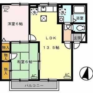 アムール　Ａ棟 Ａ１０１の間取り画像