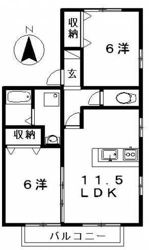 ブルージュ北久保 201の間取り画像