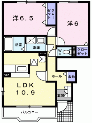 メゾン　マロニエ　Ⅱ 101の間取り画像