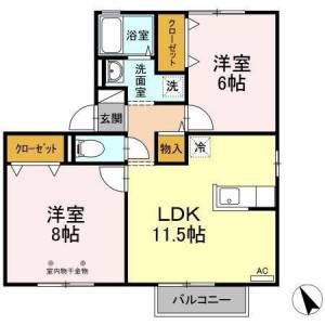 ウィルモア観月坂　Ａ棟 Ａ２０１の間取り画像