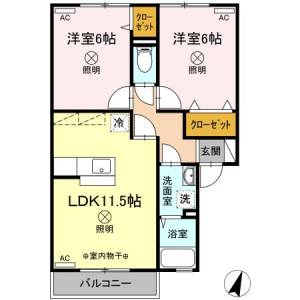 ウィルモア　　イースト 206の間取り画像