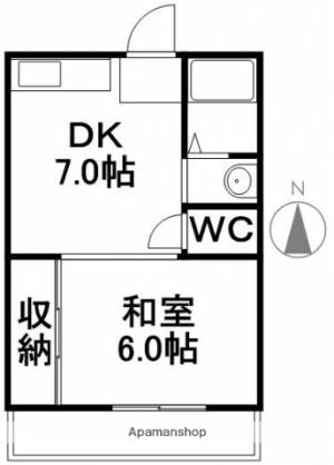 竹内ハイツ西棟 103の間取り画像