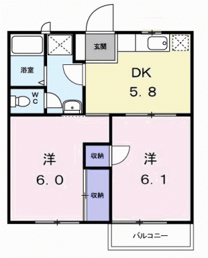 ニューエル長岡Ａ 204の間取り画像