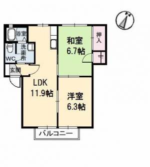 ハイツ長畠 102の間取り画像