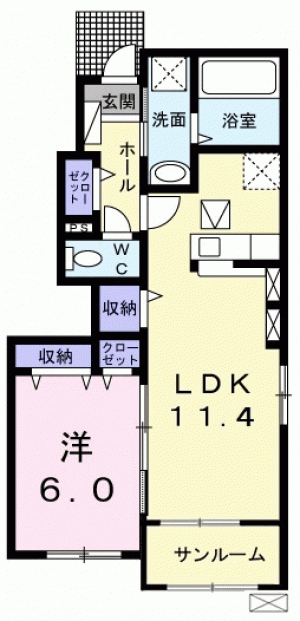 メゾン朝倉 101の間取り画像