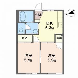 サンライズ伊藤　Ａ棟 Ａ１０１の間取り画像