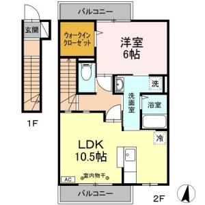 リヴェール神田　Ａ棟 Ａ２０３の間取り画像