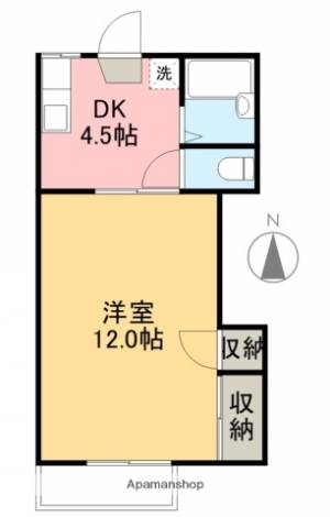 岡江ハイツ Ａ２０２の間取り画像