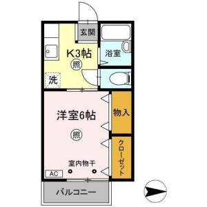 メゾン南万々 202の間取り画像