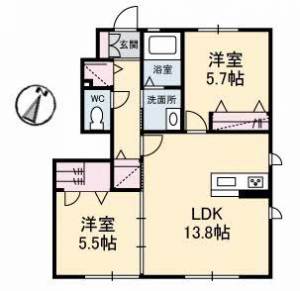 シャーメゾン・まゆ　Ａ棟 103の間取り画像