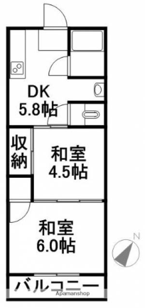 コーポあざみの 402の間取り画像