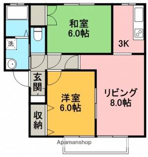 フローラル薊野Ⅲ 202の間取り画像