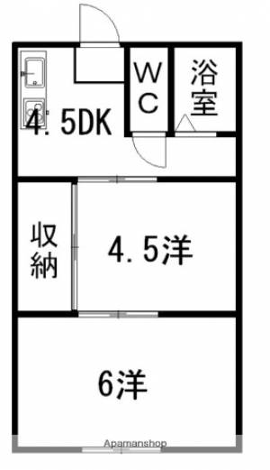 東雲荘 206の間取り画像