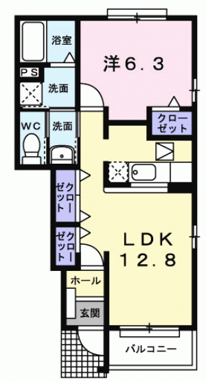 プリムローズ　Ａ 102の間取り画像