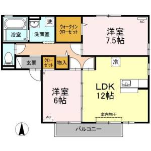 グランフェリオ　Ａ棟 Ａ２０３の間取り画像