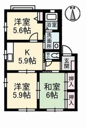 フレグランス篠原　Ａ棟 102の間取り画像