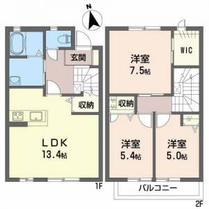 ファルカスⅡ　Ｂ棟 102の間取り画像